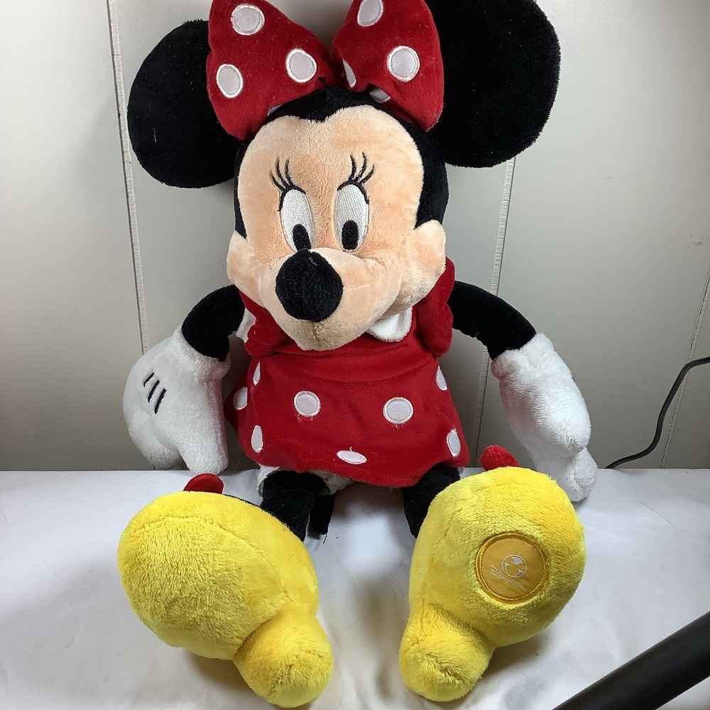 Disney Store‎ Minnie Mouse Plush Red Polka Dot Dress Classic 18 Inch Stuffed Toy